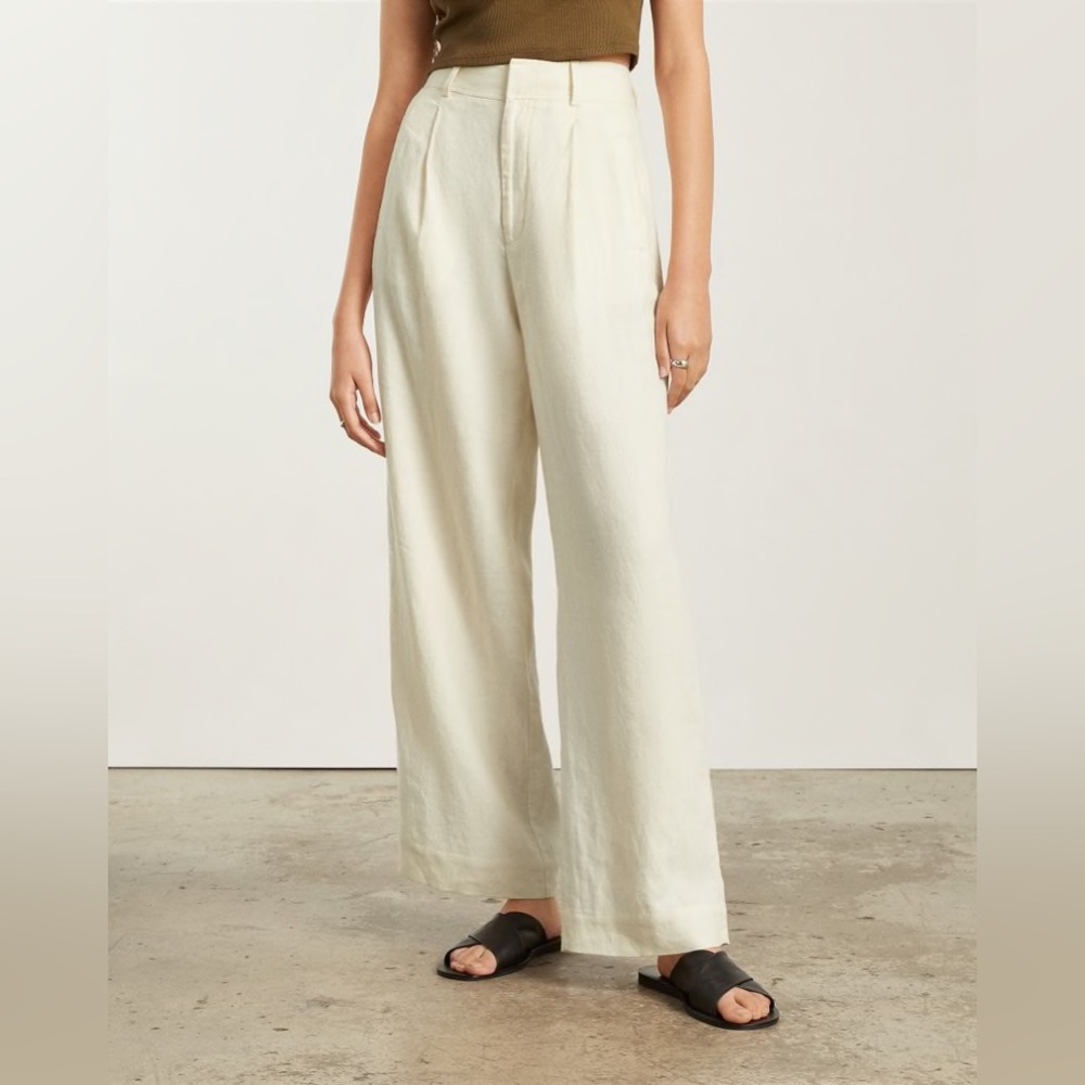 Everlane The Linen Way-High® Drape Pants in Canvas Size 0 NWT